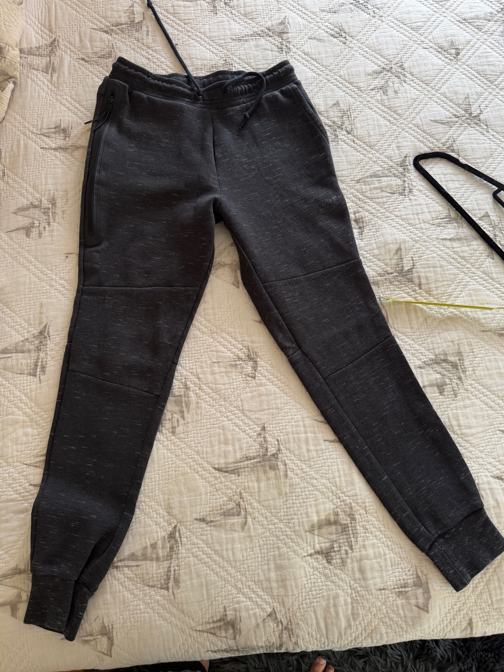 Nike Black Heather Sweatpants with Red Logo Tag